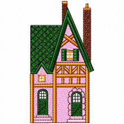 Houses Bulding Embroidery Design 4